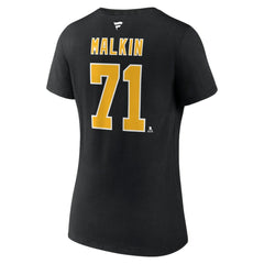 NHL Black Evgeni Malkin Pittsburgh Penguins Fanatics Women's Special Edition 2.0 Name & Number V-Neck T-Shirt
