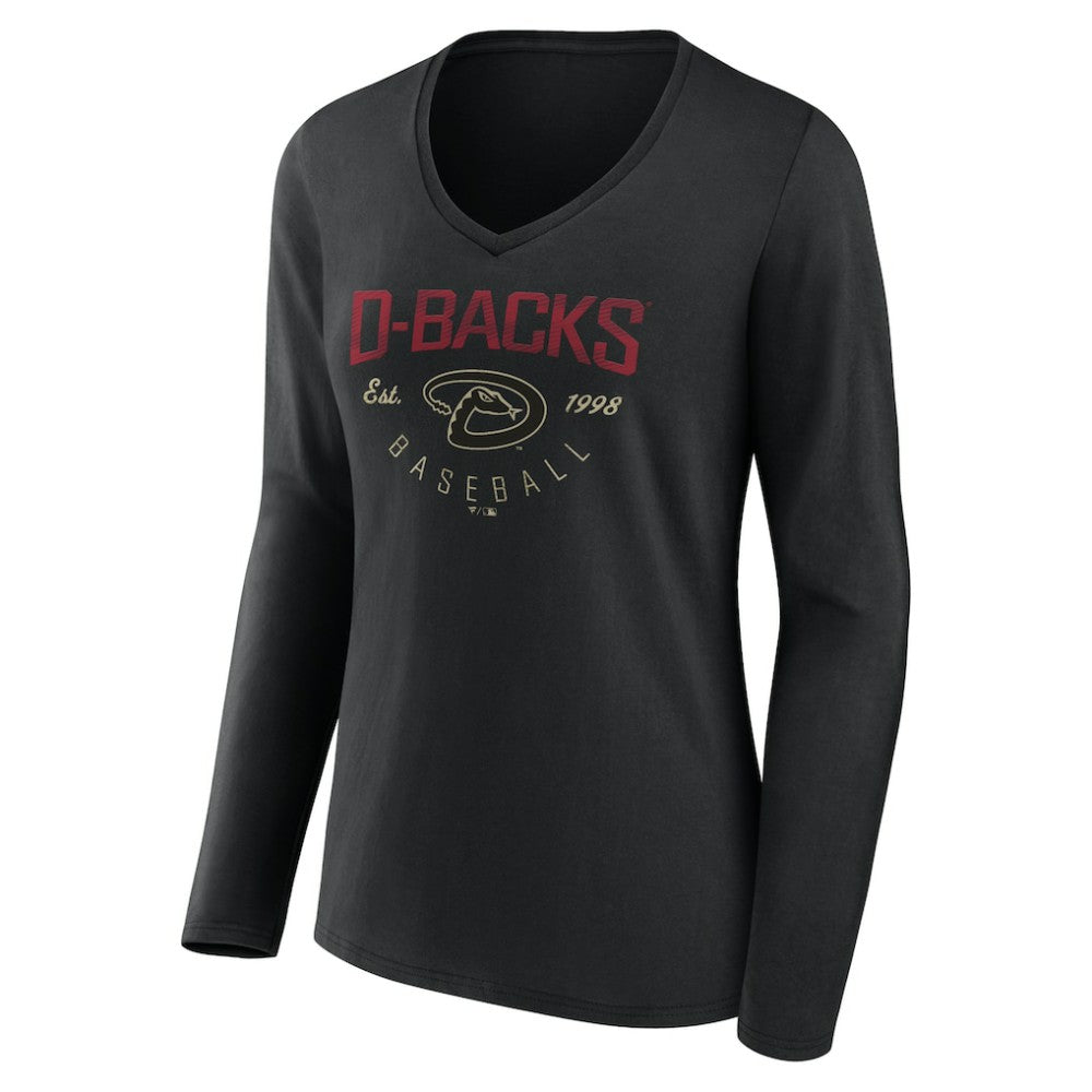 MLB Arizona Diamondbacks Women's Live For It Long Sleeve Long Sleeve V-Neck T-Shirt