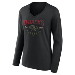 MLB Arizona Diamondbacks Women's Live For It Long Sleeve Long Sleeve V-Neck T-Shirt