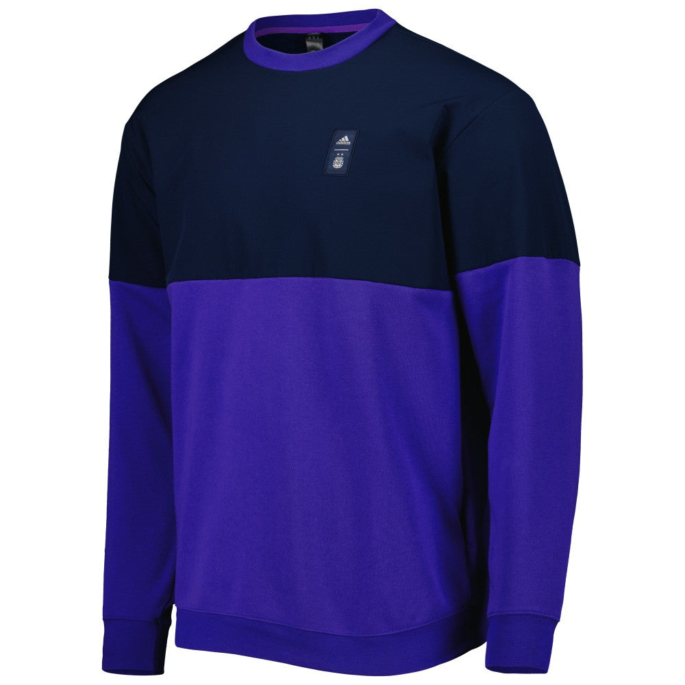 Argentina National Team Graphic Pullover Sweatshirt - Adidas Navy/Purple