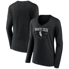 MLB Chicago White Sox Women's Live For It Long Sleeve Long Sleeve V-Neck T-Shirt