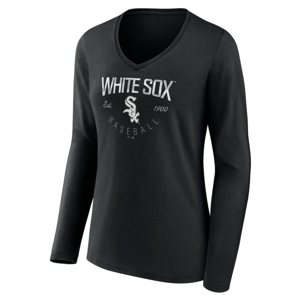 MLB Chicago White Sox Women's Live For It Long Sleeve Long Sleeve V-Neck T-Shirt
