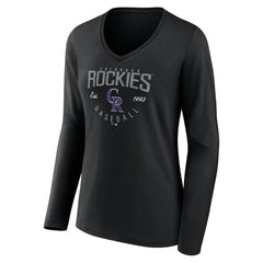MLB Colorado Rockies Women's Live For It Long Sleeve Long Sleeve V-Neck T-Shirt