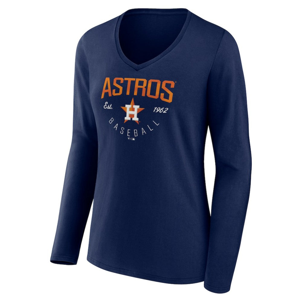 MLB Houston Astros Women's Live For It Long Sleeve Long Sleeve V-Neck T-Shirt