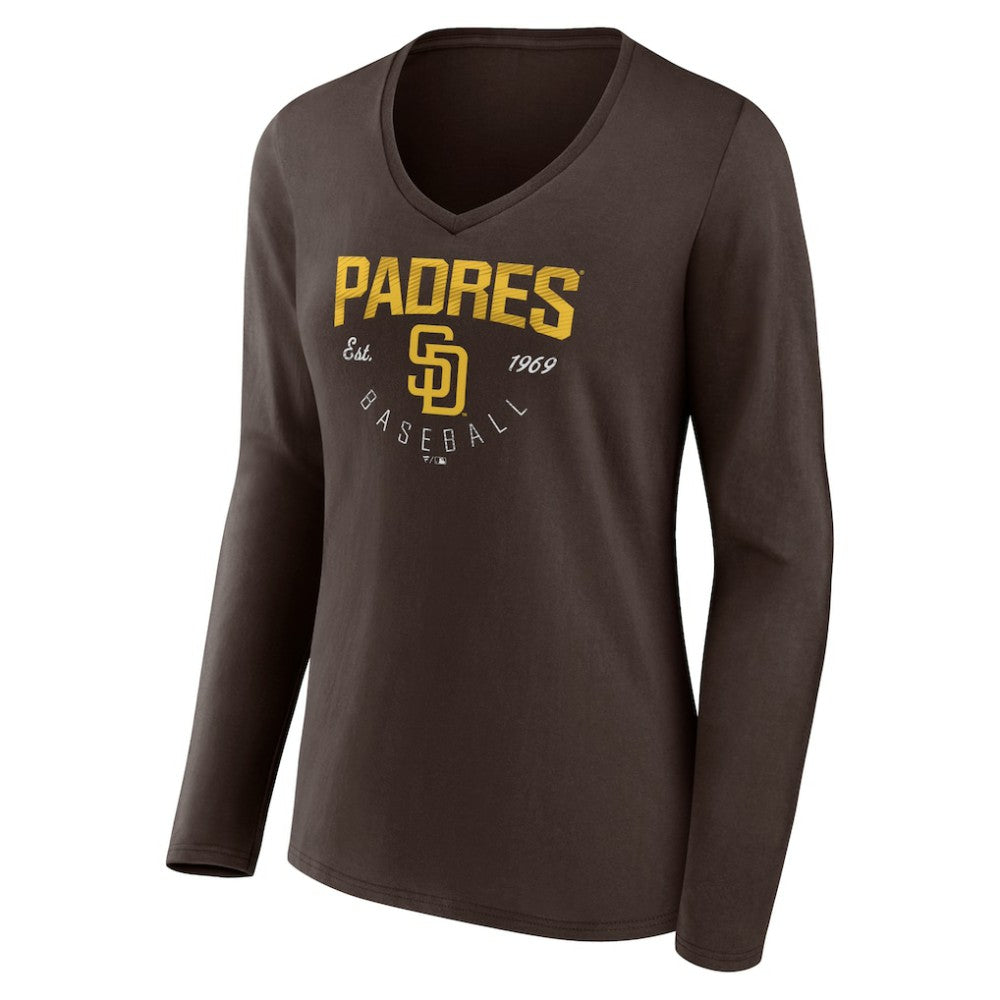 MLB San Diego Padres Women's Live For It Long Sleeve Long Sleeve V-Neck T-Shirt
