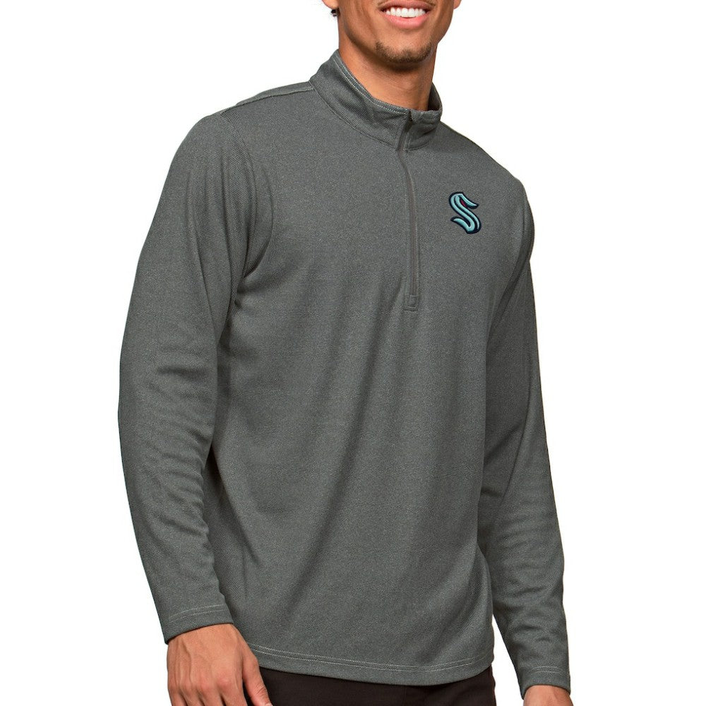 NHL Heather Charcoal Seattle Kraken Antigua Epic Quarter-Zip Pullover Top