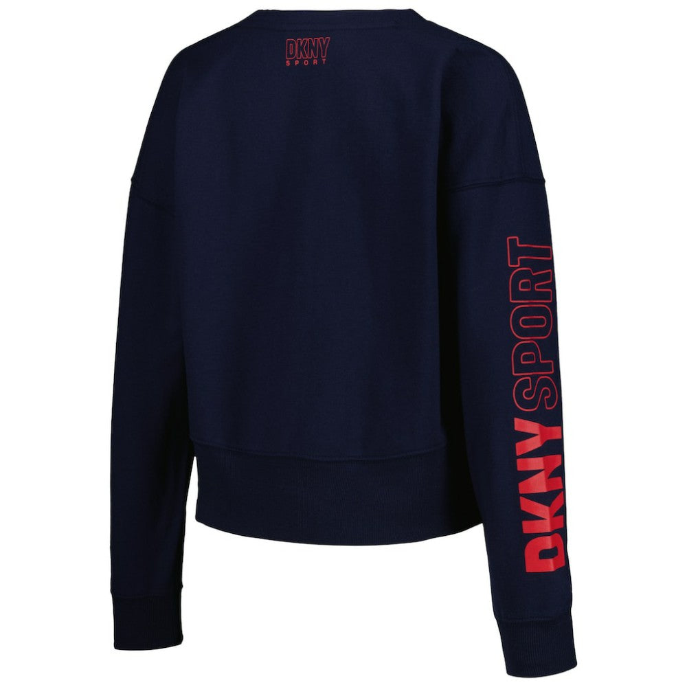 MLB Atlanta Braves DKNY Sport Women's Lily V-Neck Pullover Sweatshirt