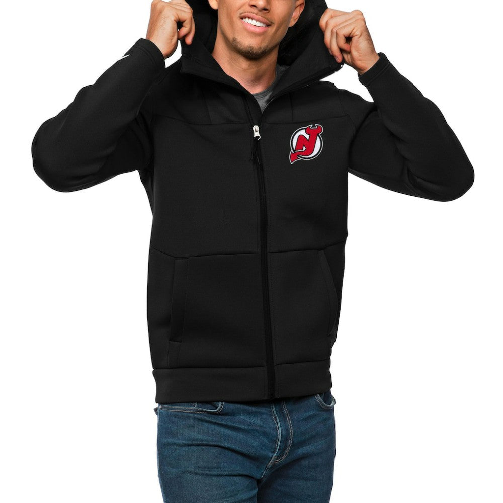 NHL Black New Jersey Devils Antigua Protect Full-Zip Hoodie