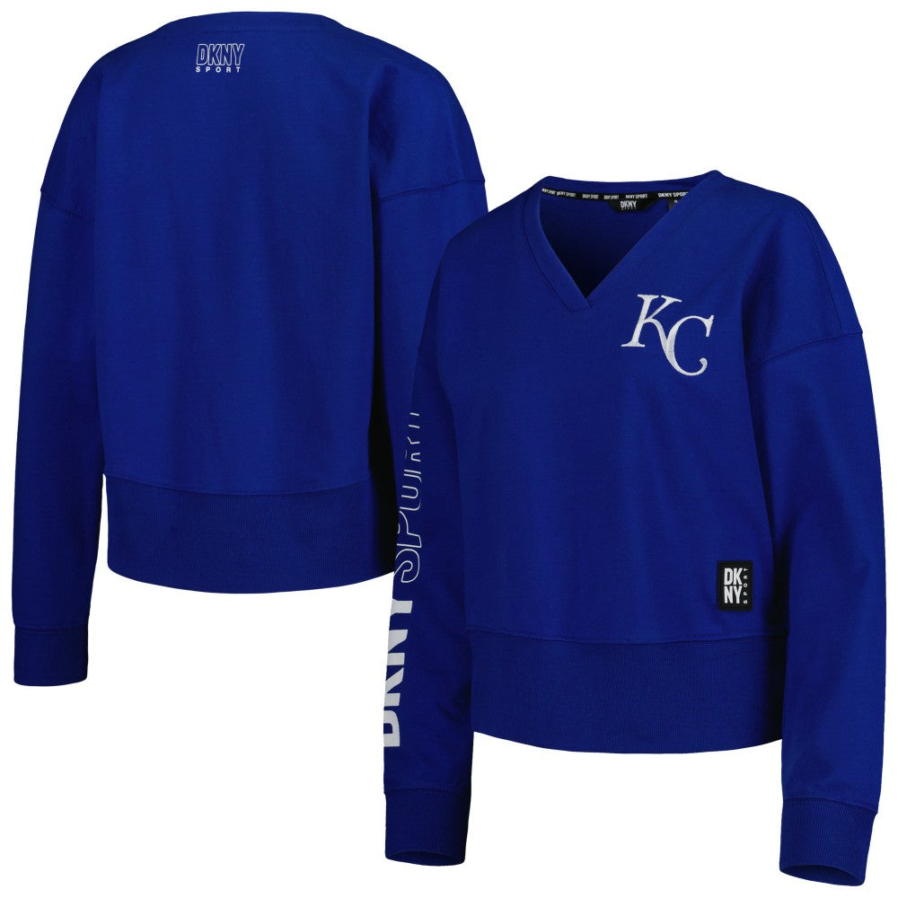 MLB Kansas City Royals DKNY Sport Women's Lily V-Neck Pullover Sweatshirt