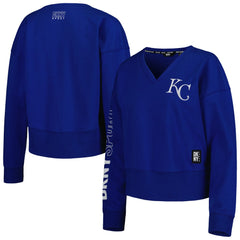 MLB Kansas City Royals DKNY Sport Women's Lily V-Neck Pullover Sweatshirt