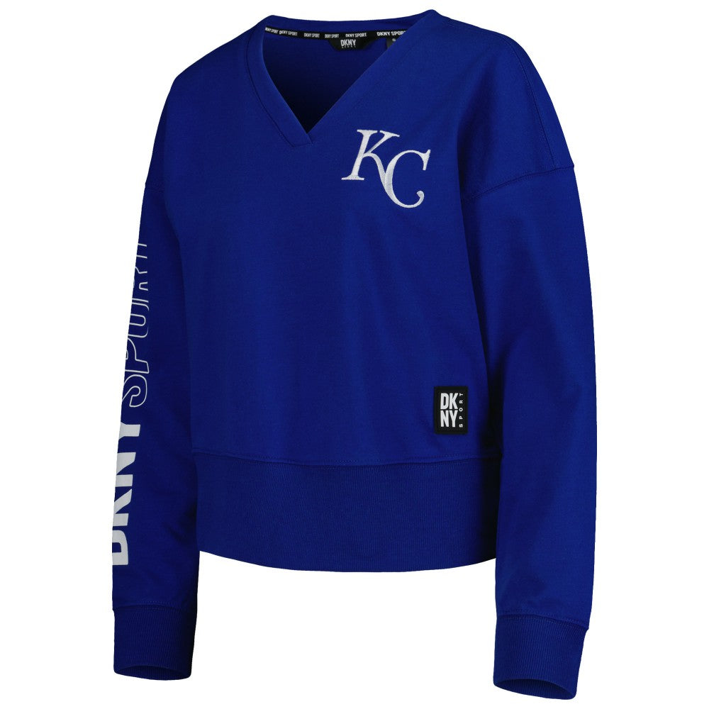 MLB Kansas City Royals DKNY Sport Women's Lily V-Neck Pullover Sweatshirt