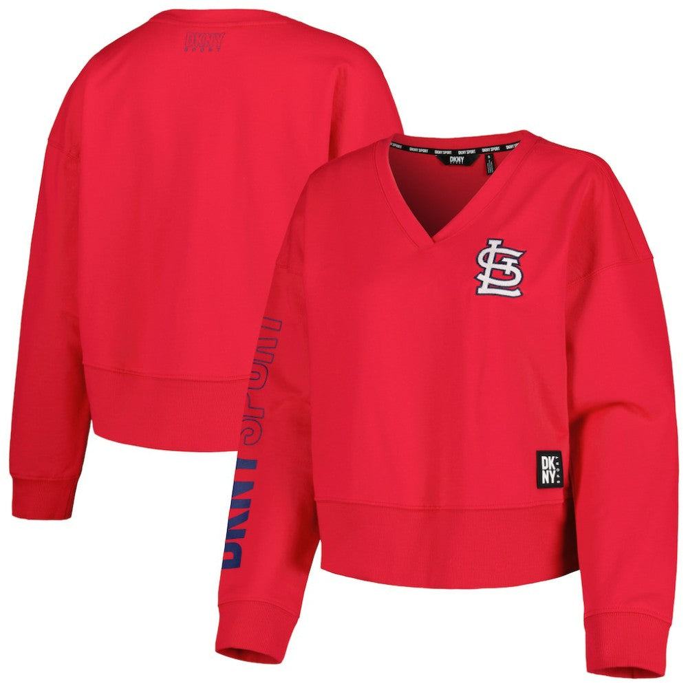 MLB St. Louis Cardinals DKNY Sport Women's Lily V-Neck Pullover Sweatshirt