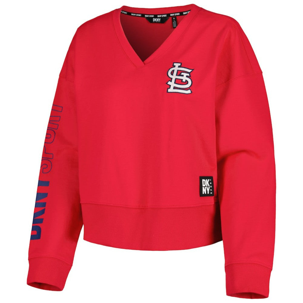 MLB St. Louis Cardinals DKNY Sport Women's Lily V-Neck Pullover Sweatshirt