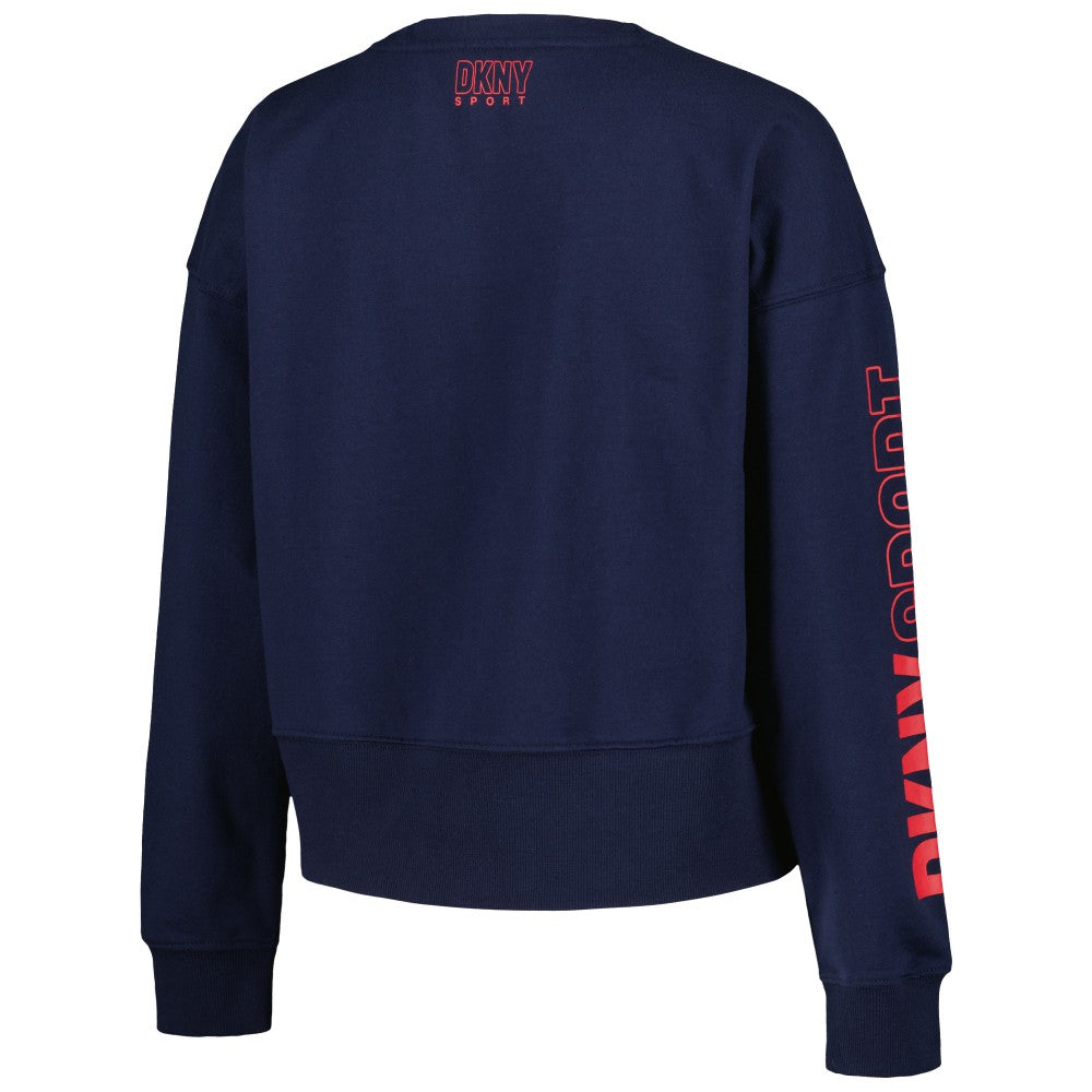 MLB Cleveland Guardians DKNY Sport Women's Lily V-Neck Pullover Sweatshirt
