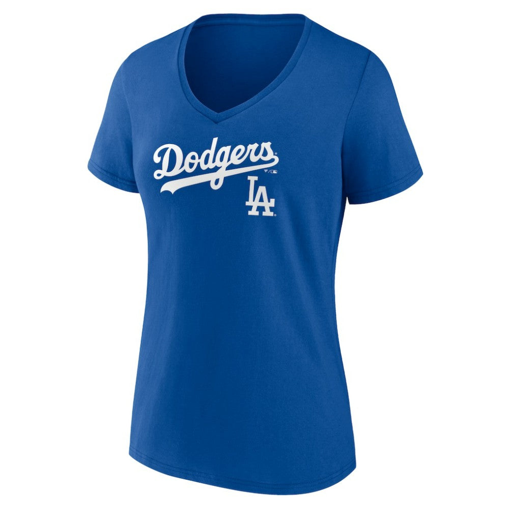 MLB Los Angeles Dodgers Women's Lockup V-Neck T-Shirt