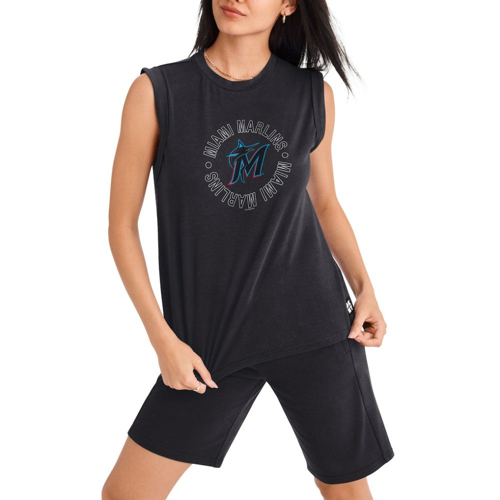 MLB Miami Marlins DKNY Sport Women's Madison Tri-Blend Tank Top