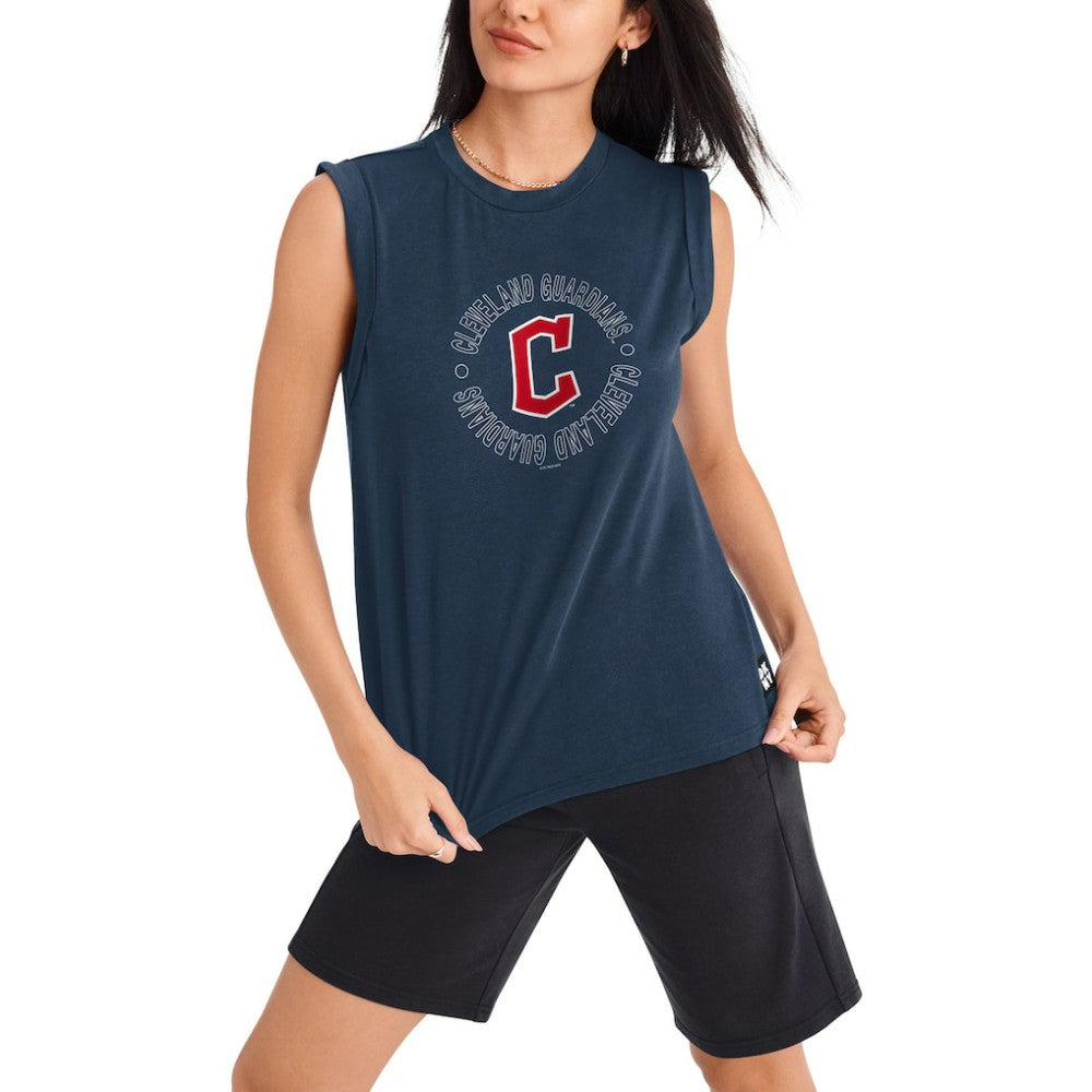 MLB Cleveland Guardians DKNY Sport Women's Madison Tri-Blend Tank Top