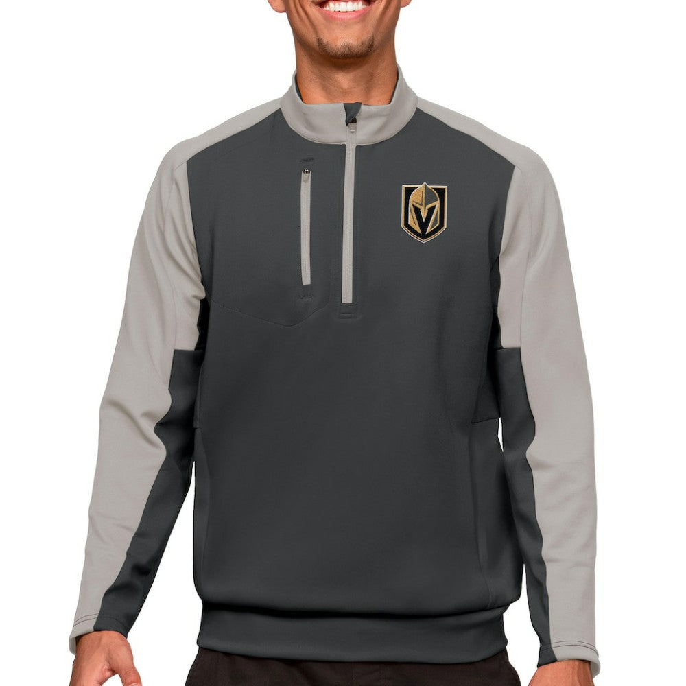 NHL Charcoal/Silver Vegas Golden Knights Antigua Quarter-Zip Pullover Top