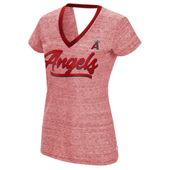 MLB Los Angeles Angels Touch Women's Halftime Back Wrap Top V-Neck T-Shirt