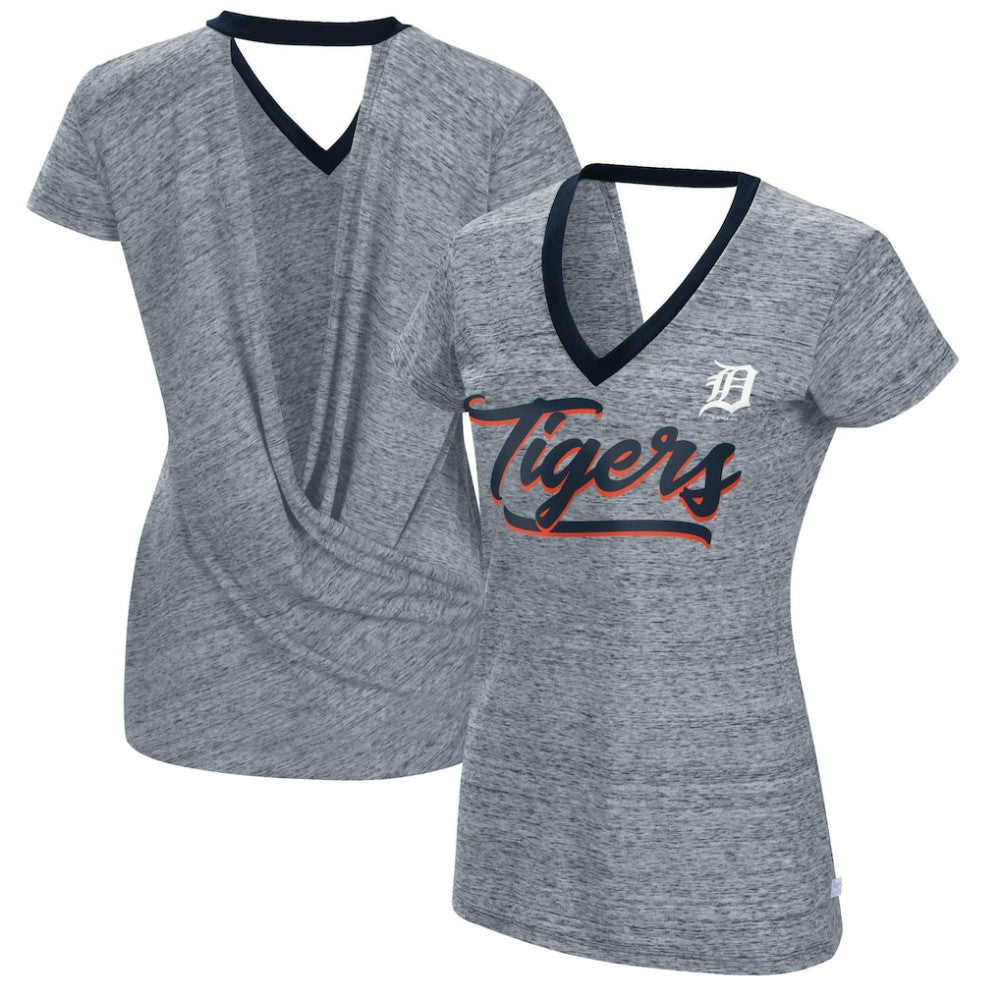 MLB Detroit Tigers Touch Women's Halftime Back Wrap Top V-Neck T-Shirt