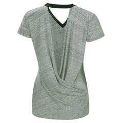 MLB Athletics Touch Women's Halftime Back Wrap Top V-Neck T-Shirt
