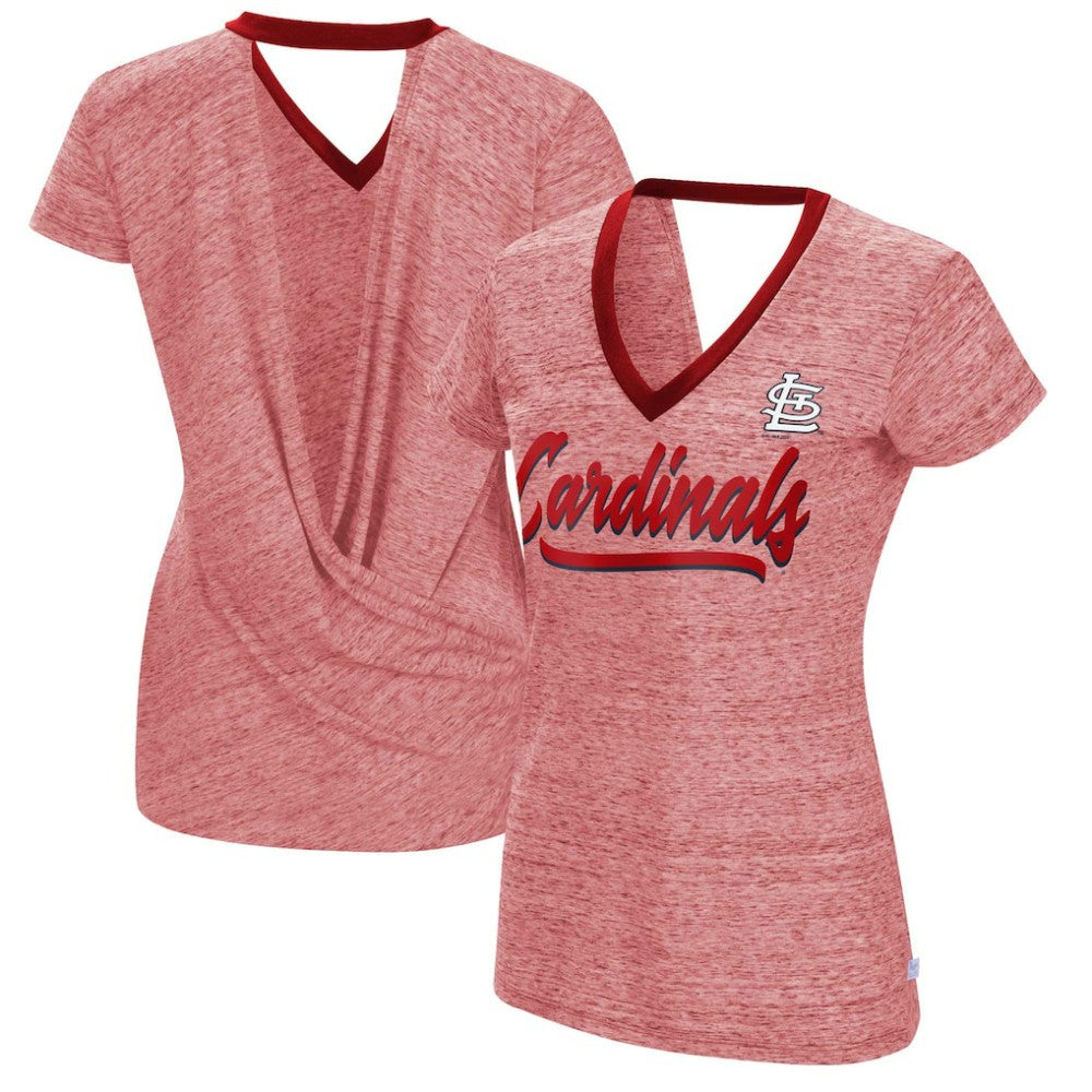 MLB St. Louis Cardinals Touch Women's Halftime Back Wrap Top V-Neck T-Shirt