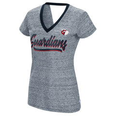 MLB Cleveland Guardians Touch Women's Halftime Back Wrap Top V-Neck T-Shirt