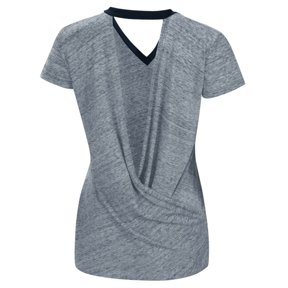 MLB Cleveland Guardians Touch Women's Halftime Back Wrap Top V-Neck T-Shirt