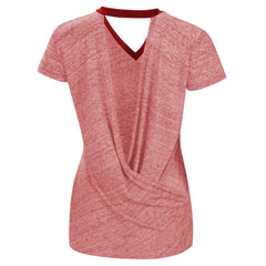 MLB Washington Nationals Touch Women's Halftime Back Wrap Top V-Neck T-Shirt