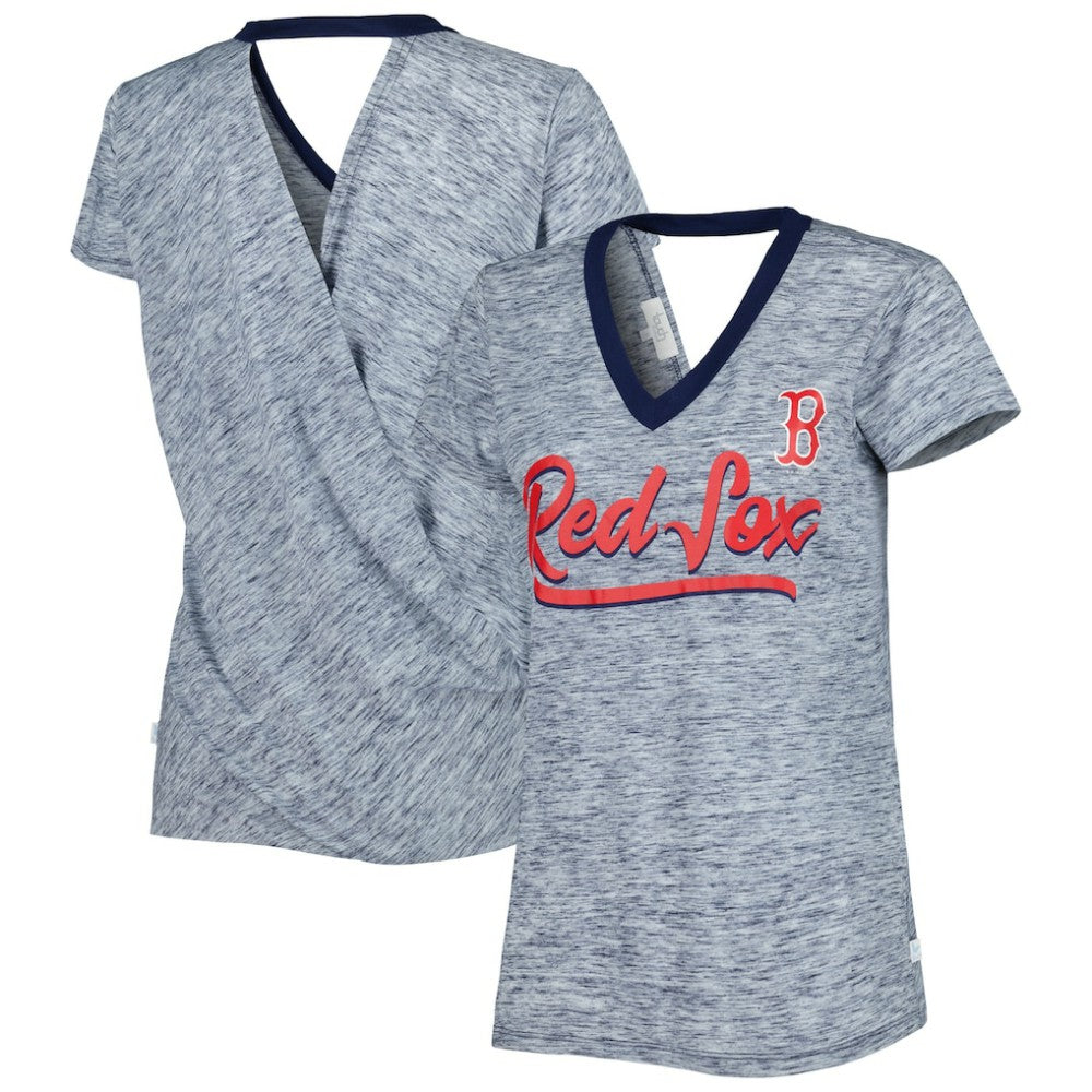 MLB Boston Red Sox Touch Women's Halftime Back Wrap Top V-Neck T-Shirt