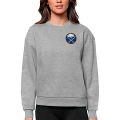 NHL Heather Gray Buffalo Sabres Antigua Women's Victory Crewneck Pullover Sweatshirt