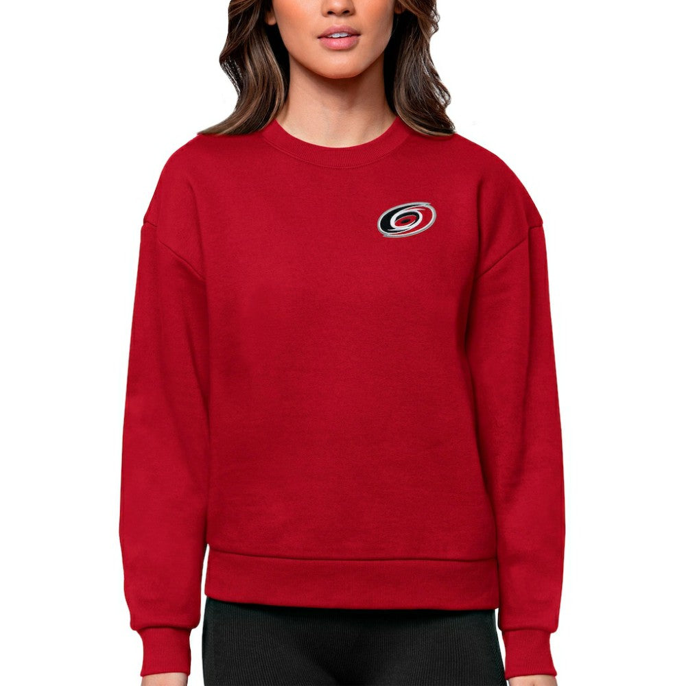 NHL Red Carolina Hurricanes Antigua Women's Victory Crewneck Pullover Sweatshirt