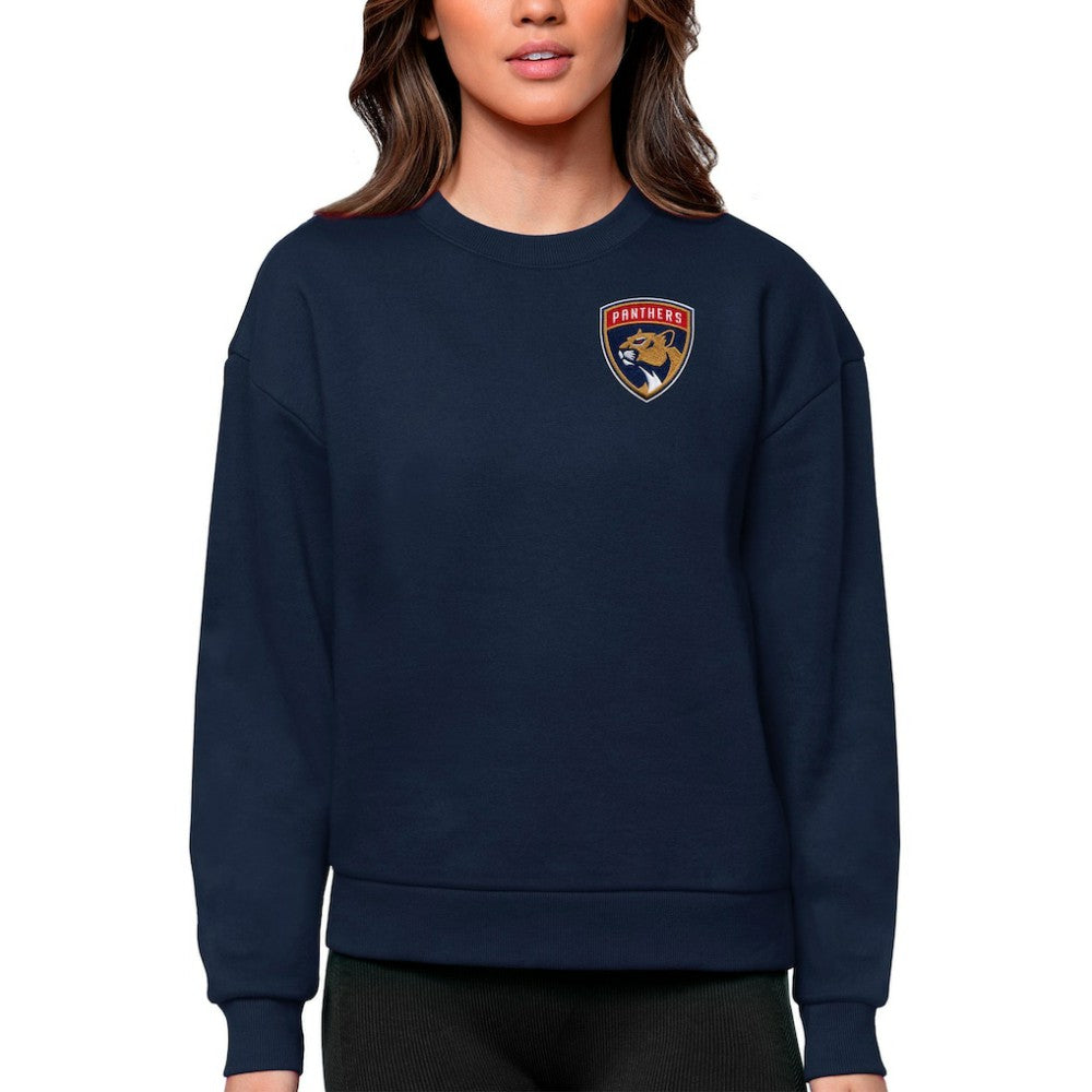 NHL Navy Florida Panthers Antigua Women's Victory Crewneck Pullover Sweatshirt