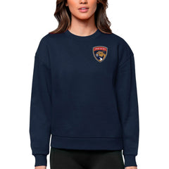 NHL Navy Florida Panthers Antigua Women's Victory Crewneck Pullover Sweatshirt