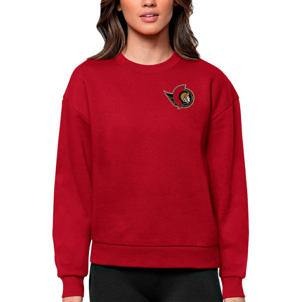 NHL Red Ottawa Senators Antigua Women's Victory Crewneck Pullover Sweatshirt