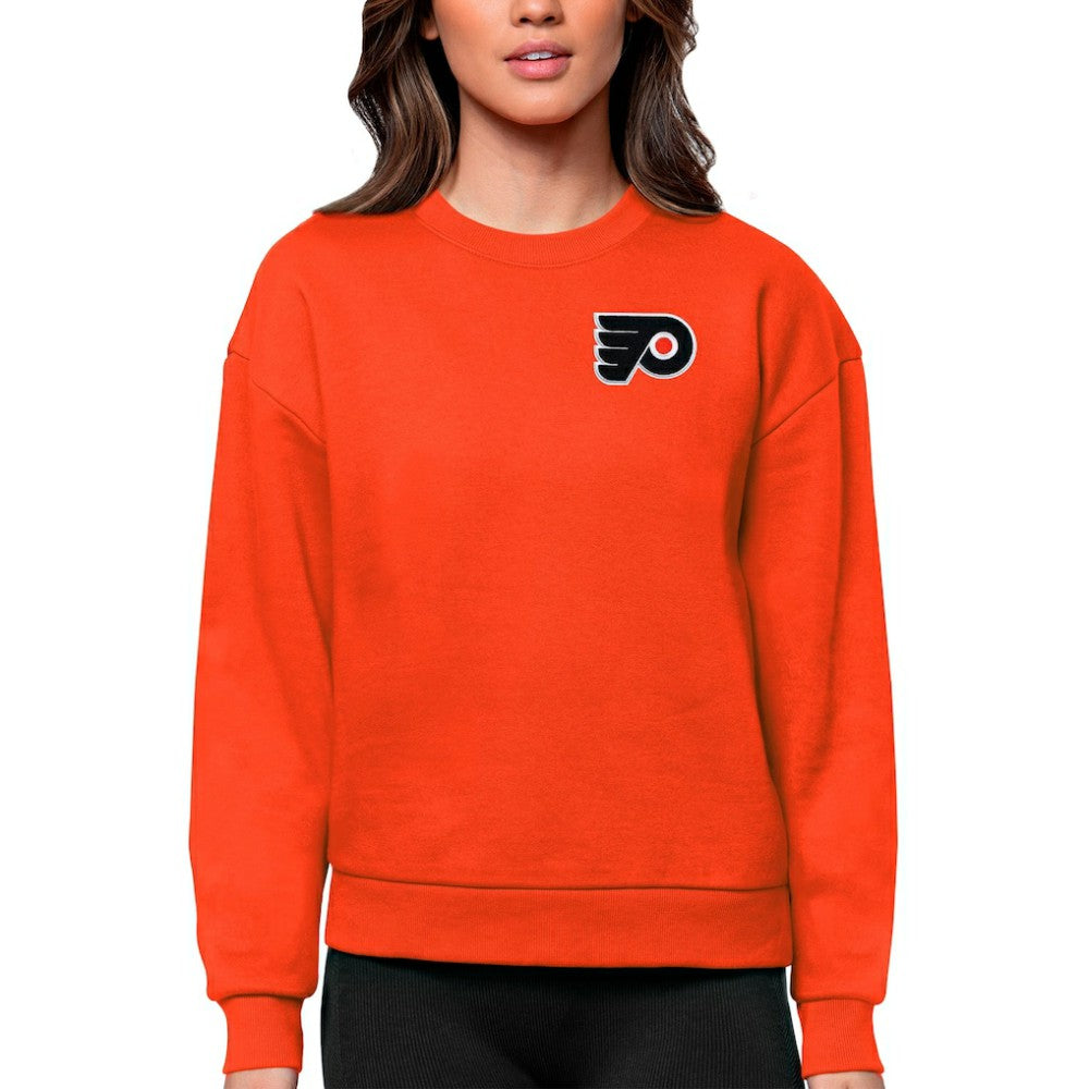 NHL Orange Philadelphia Flyers Antigua Women's Victory Crewneck Pullover Sweatshirt