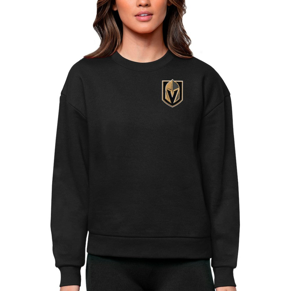 NHL Black Vegas Golden Knights Antigua Women's Victory Crewneck Pullover Sweatshirt