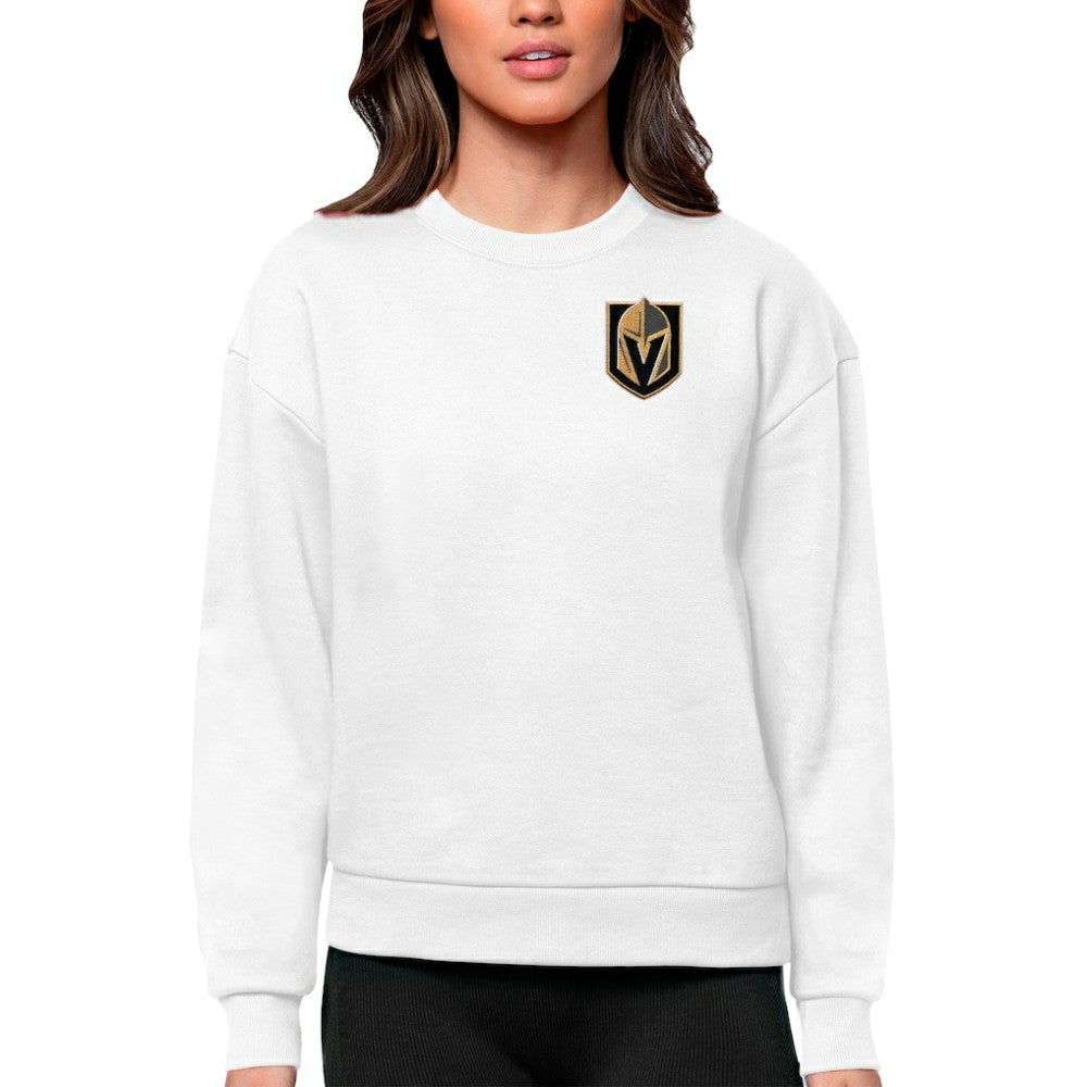 NHL White Vegas Golden Knights Antigua Women's Victory Crewneck Pullover Sweatshirt