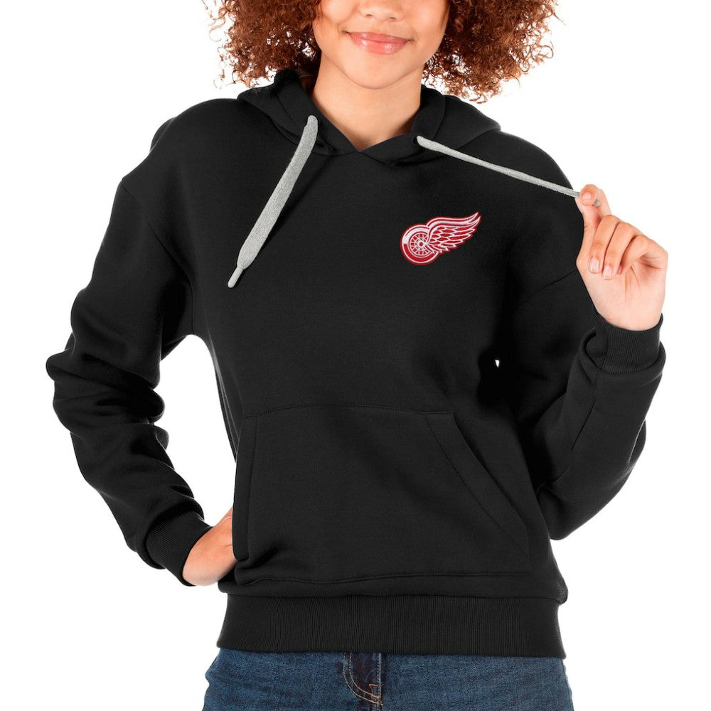 NHL Black Detroit Red Wings Antigua Women's Victory Pullover Hoodie