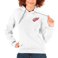 NHL White Detroit Red Wings Antigua Women's Victory Pullover Hoodie