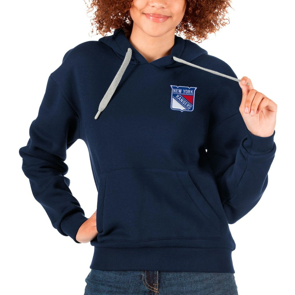 NHL Navy New York Rangers Antigua Women's Victory Pullover Hoodie