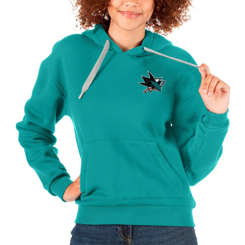 NHL Teal San Jose Sharks Antigua Women's Victory Pullover Hoodie