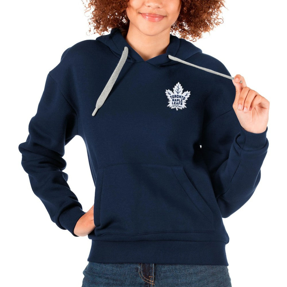 NHL Navy Toronto Maple Leafs Antigua Women's Victory Pullover Hoodie