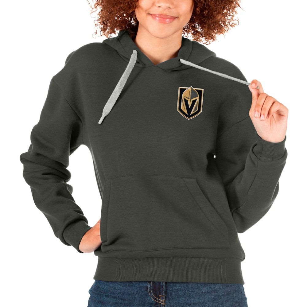 NHL Charcoal Vegas Golden Knights Antigua Women's Victory Pullover Hoodie