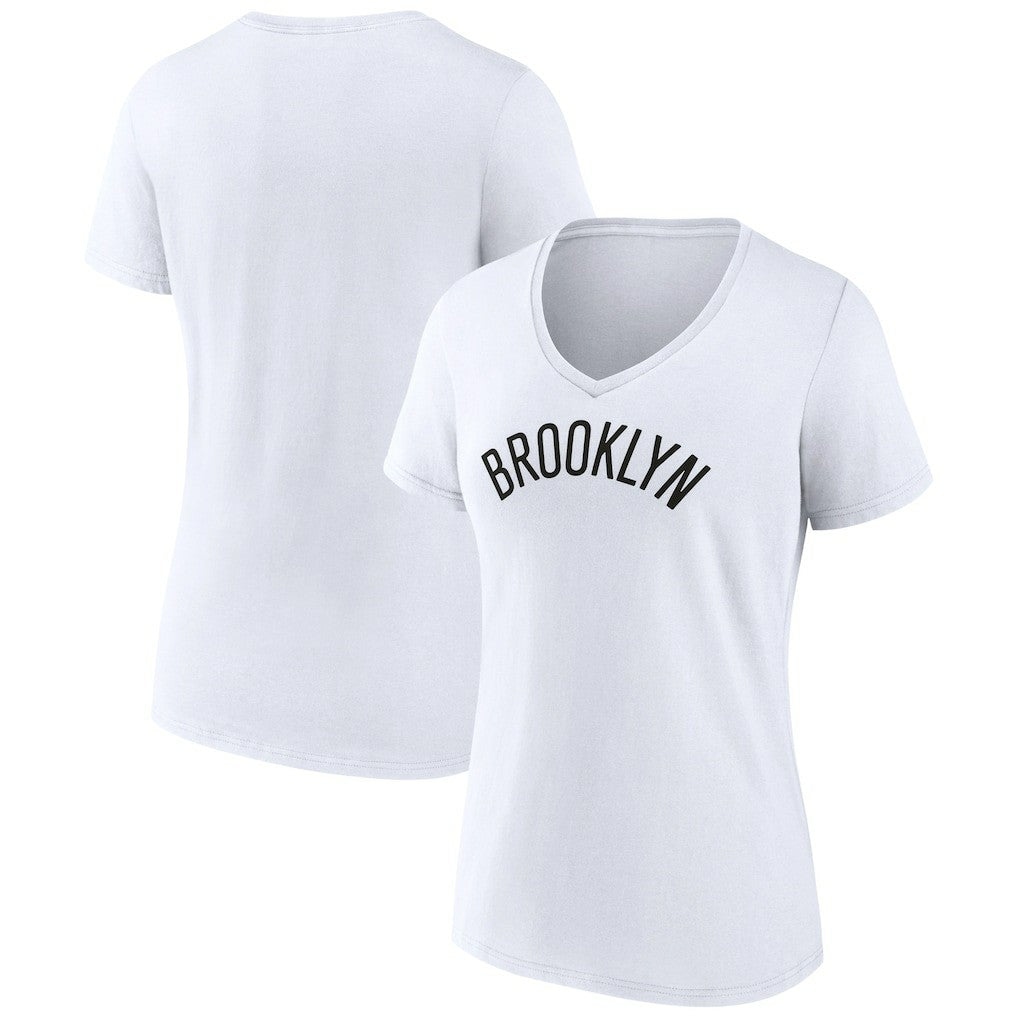 NBA Brooklyn Nets Women's Wordmark V-Neck T-Shirt