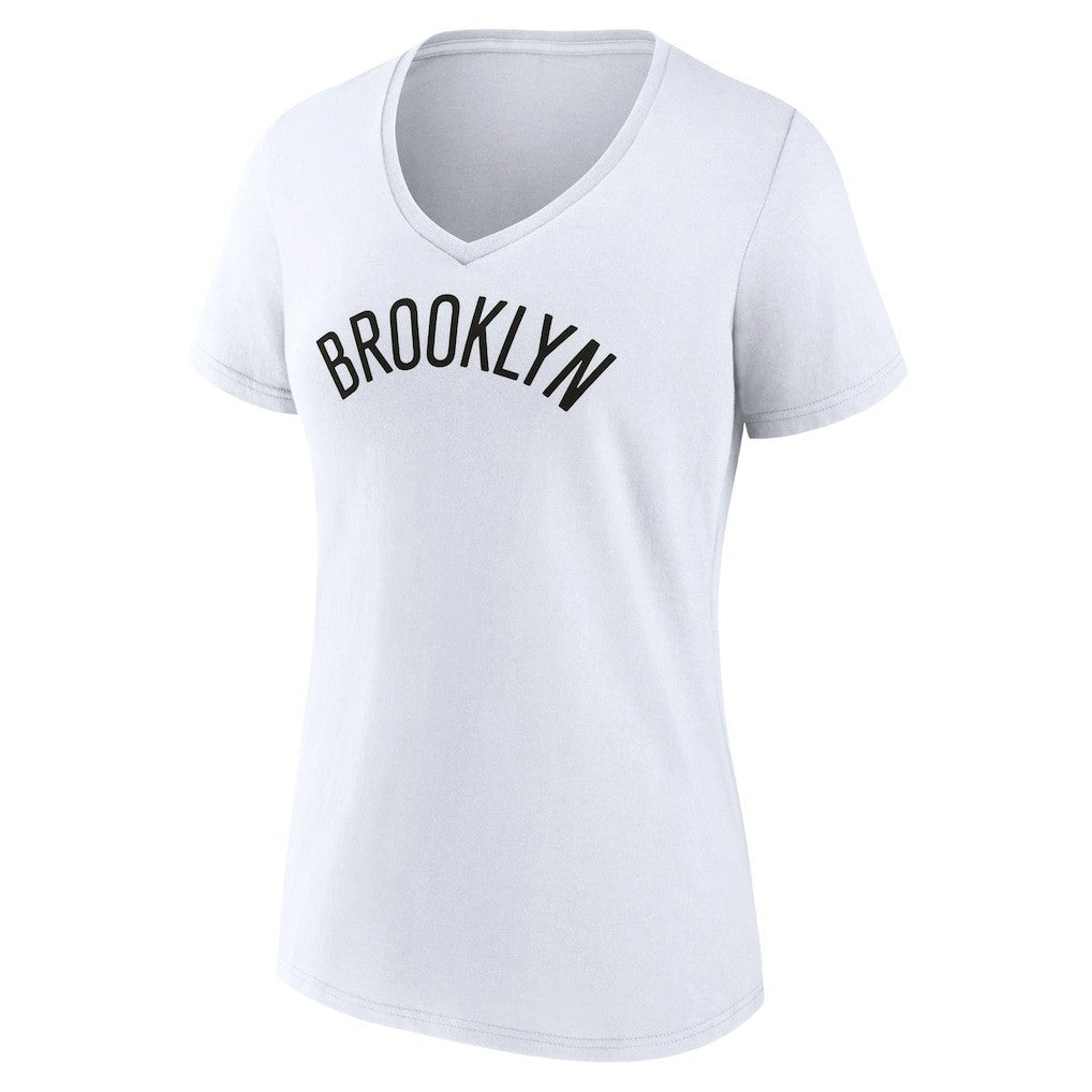 NBA Brooklyn Nets Women's Wordmark V-Neck T-Shirt