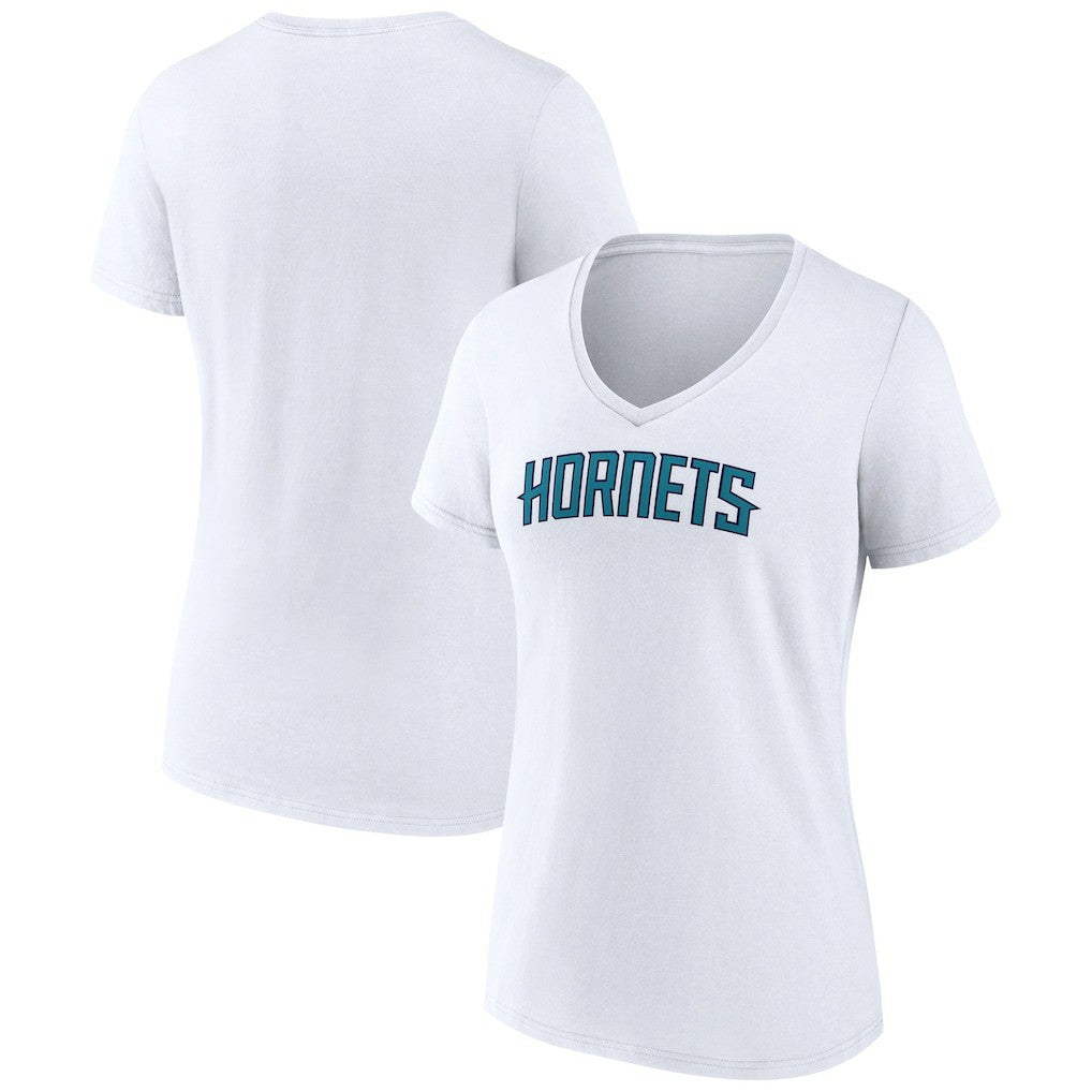 NBA Charlotte Hornets Women's Wordmark V-Neck T-Shirt