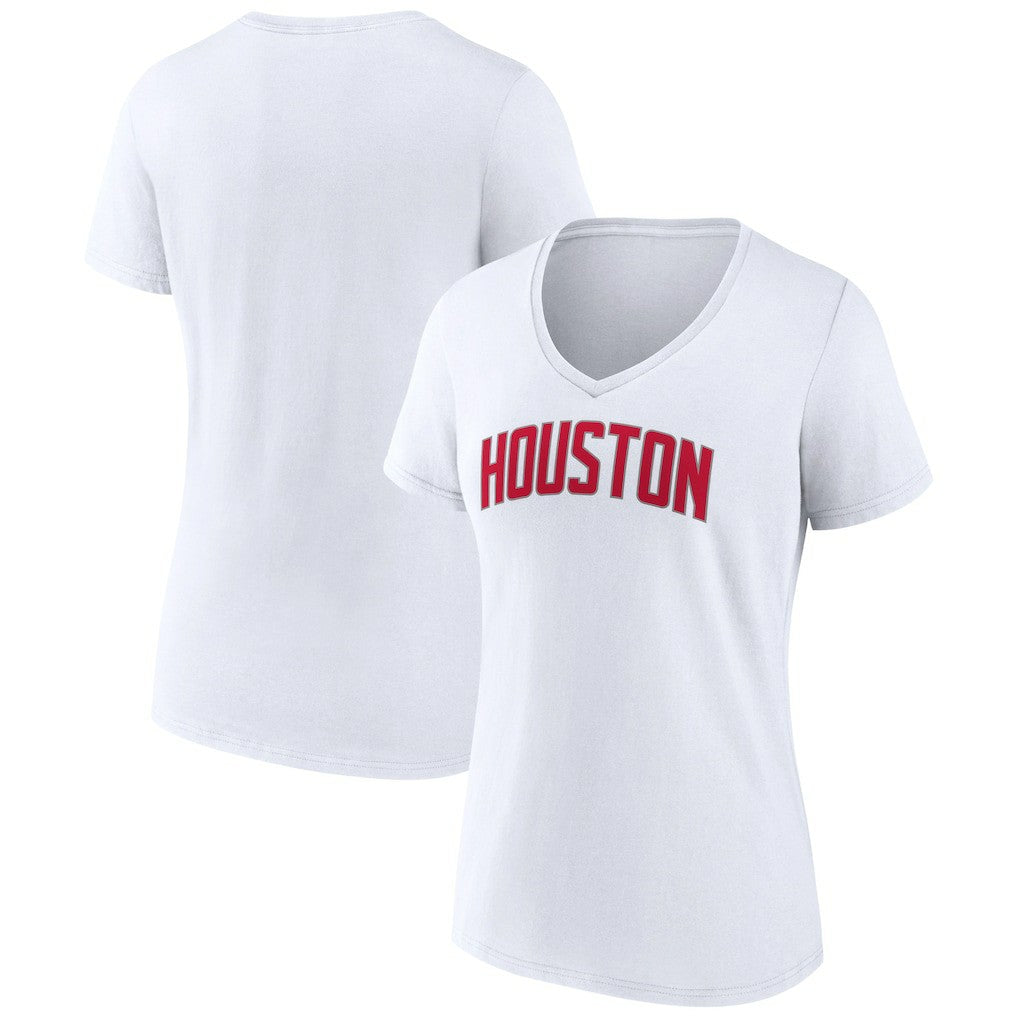 NBA Houston Rockets Women's Wordmark V-Neck T-Shirt