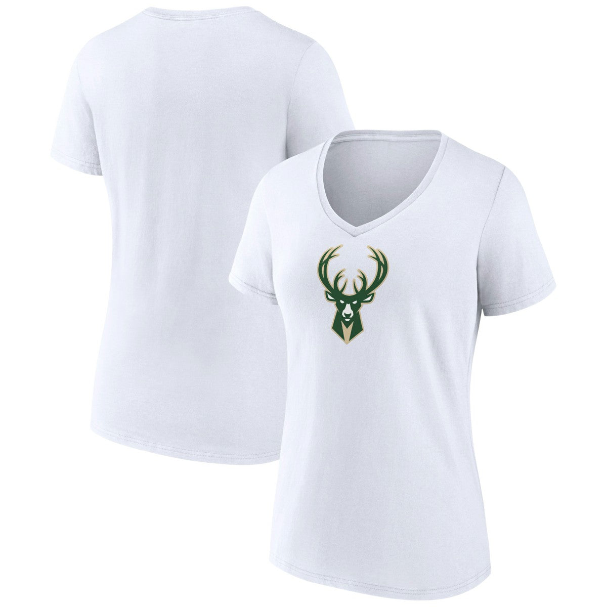 NBA Milwaukee Bucks Women's Logo V-Neck T-Shirt