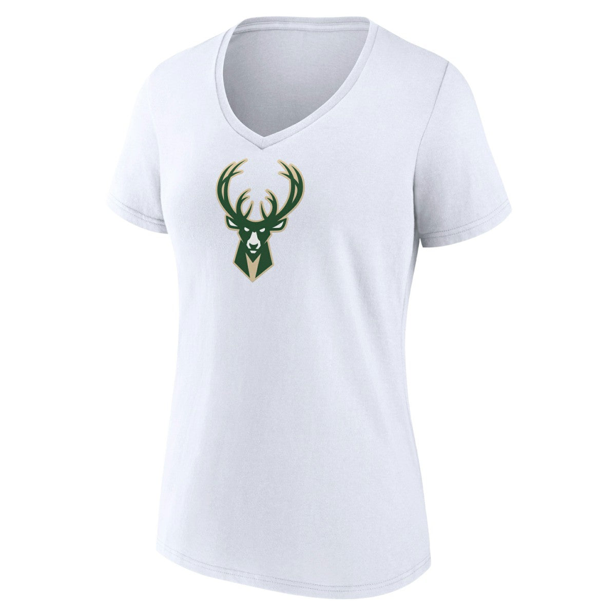 NBA Milwaukee Bucks Women's Logo V-Neck T-Shirt